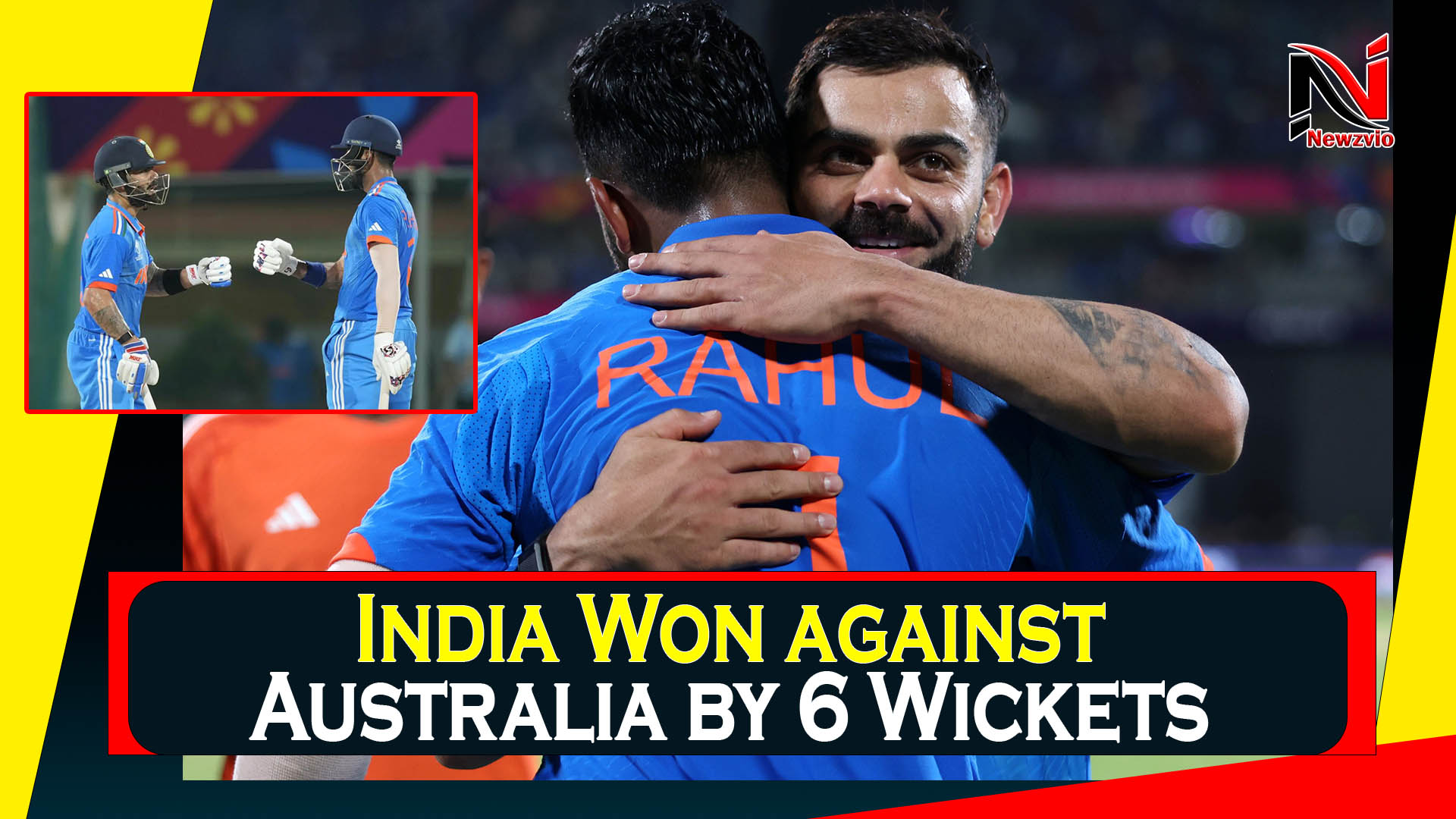 India vs Australia WC: Virat and Rahul Partnership winning victory for World Cup entry.